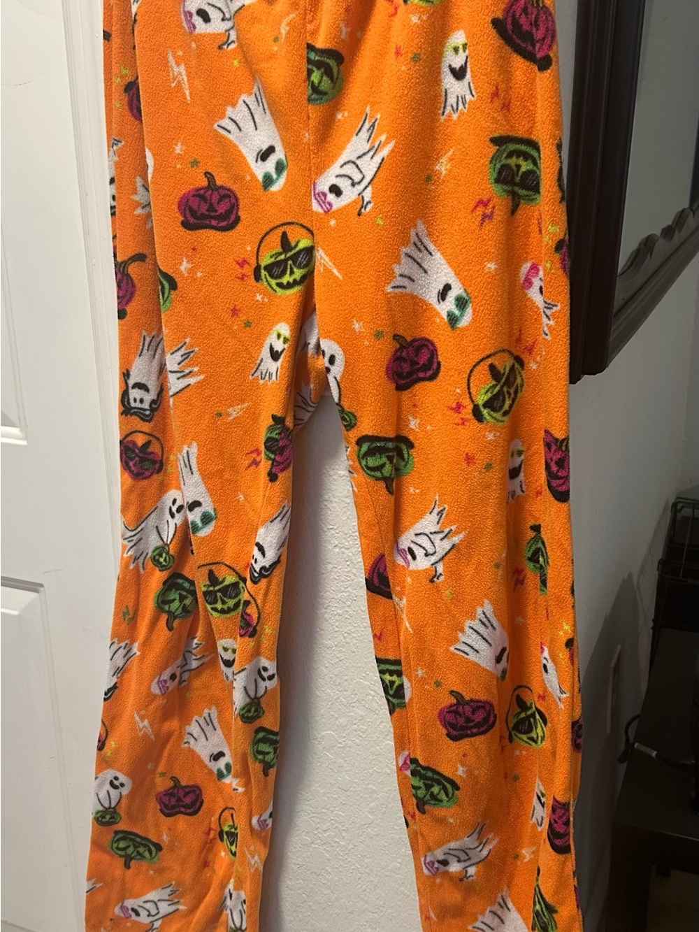 Fuzzy Halloween themed pj pants